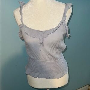 Women's Ruffled Sleeveless Top - Light Blue